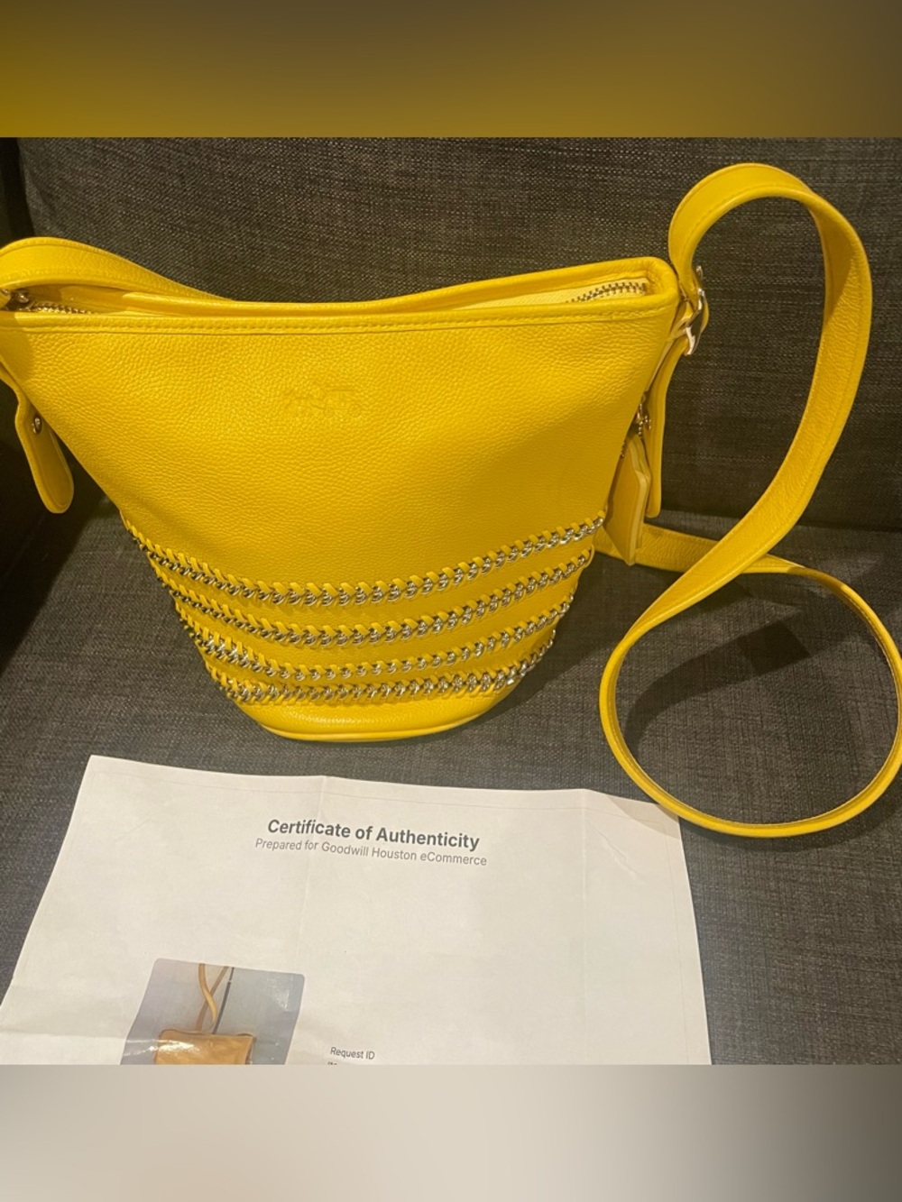 Rare Coach Mini Duffle Whiplash Leather with whipstiching & chain detail  w/ COA - Picture 12 of 13